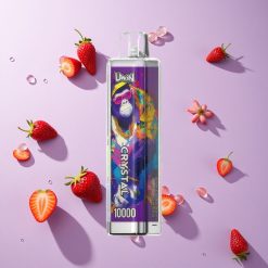 Aardbei Druif UWIN Crystal 10000 Puffs Wegwerp Vape – 18ml vloeistofcapaciteit, 650mAh oplaadbare batterij, RGB-verlichting