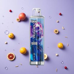 Blauwe Uwin Crystal 10000 Puffs Wegwerp Vape met RGB-verlichting – Nicotine Sterkte Opties: 0%, 2%, 3%, 5%; E-vloeistof Capaciteit: 18ml