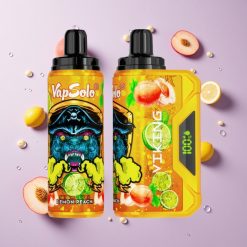 Citroen Perzik VapSolo VIKING 12000 Puffs Wegwerpbare Vape met 22ml E-Liquid en Type-C Oplaadpoort