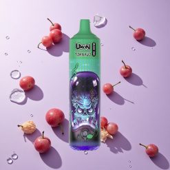 Druiven IJs Uwin Tornado 35K Music Wegwerp Vape 35000 Puffs, Oplaadbare Batterij: 600mAh, Mesh Coil: 1.0 Ohm weerstand.