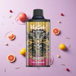 Super Roze Citroen Vapsolo Super 15000 Puffs Wegwerp Vape 40ml E-Liquid 850mah Mesh Coil