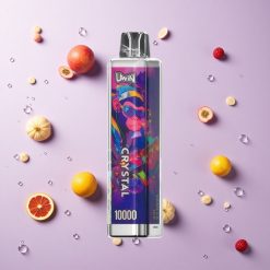 Vanille IJs UWIN Crystal 10000 Puffs Wegwerp Vape met RGB-verlichting, Nicotine Sterkte Opties: 0%, 2%, 3%, 5%, E-Vloeistof Capaciteit: 18ml